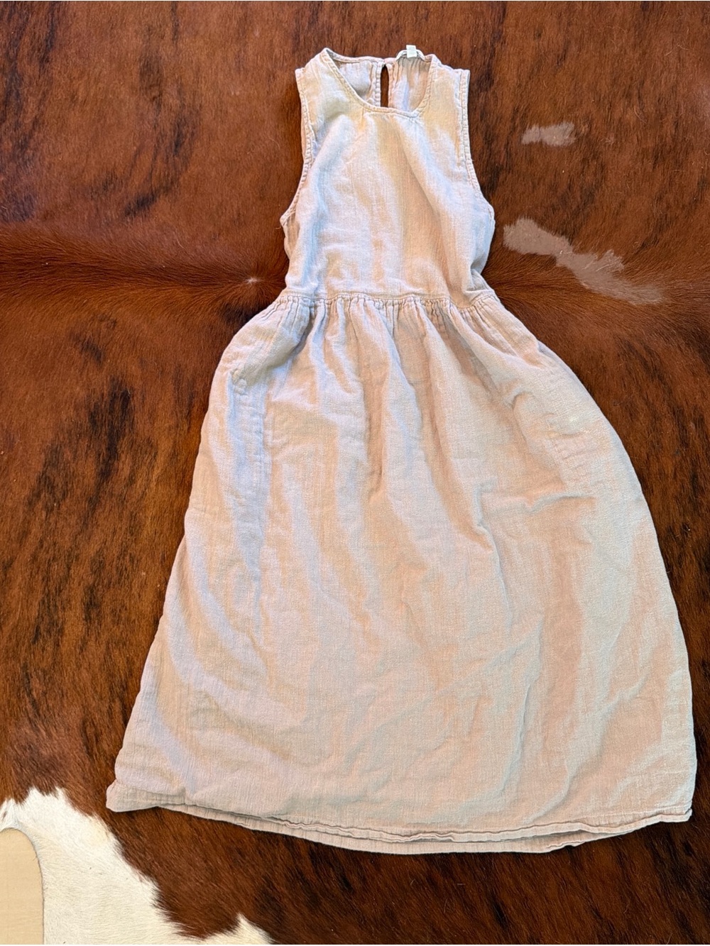 Wilfred Cream Linen Blend Sleeveless Midi Dress